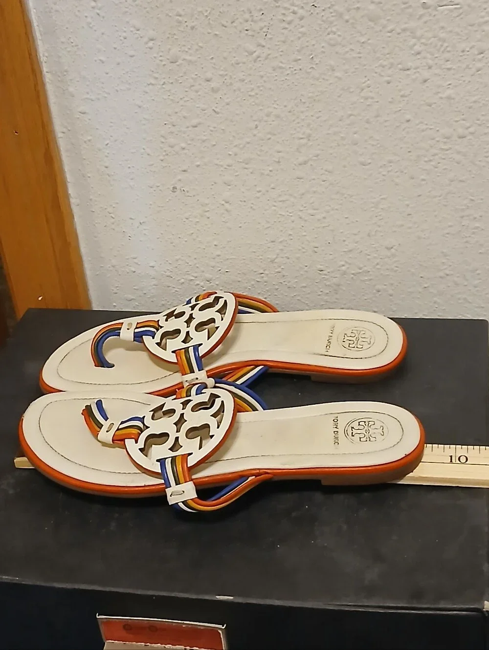 Tory Burch Miller Multicolor Logo Thong Sandals Estimated Size 6